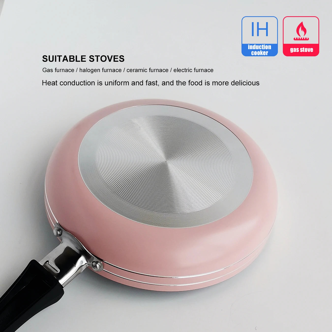 Pink Pot 6.5inch Non-Stick Stockpot Frying Pan Flat Cookware Kitchen - My Trendova