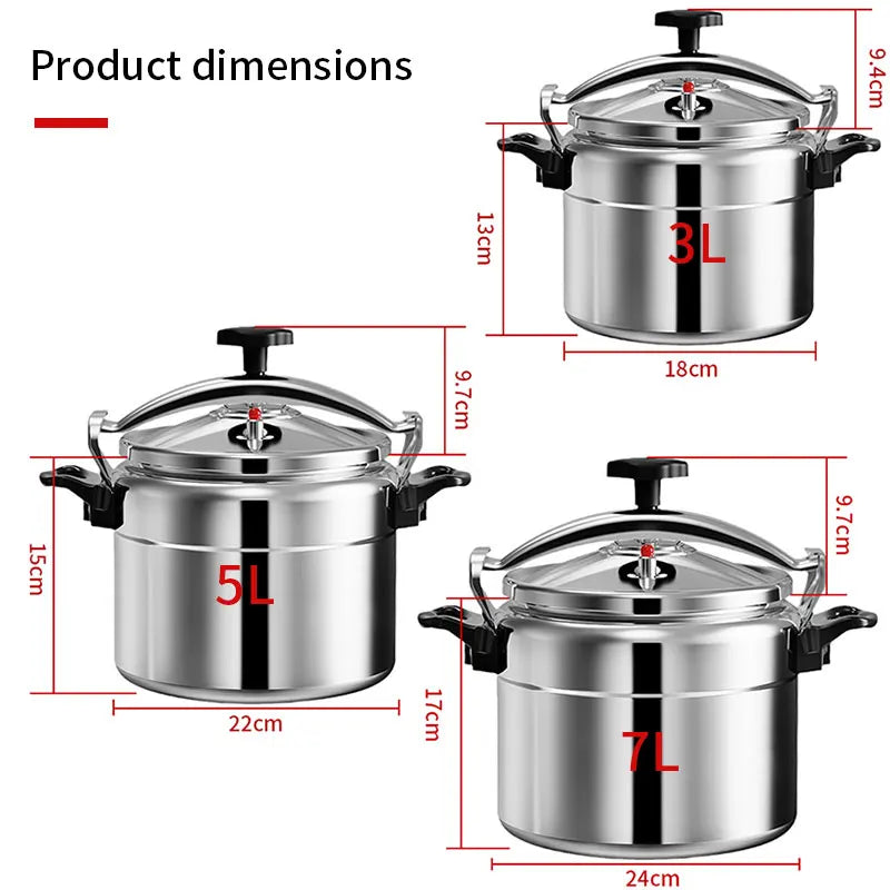 3L/5L/7L Professional Pressure Cooker Heavy-Duty Aluminum Explosion-Proof Cooking Pots for Gas Cooker Pot ap - My Trendova