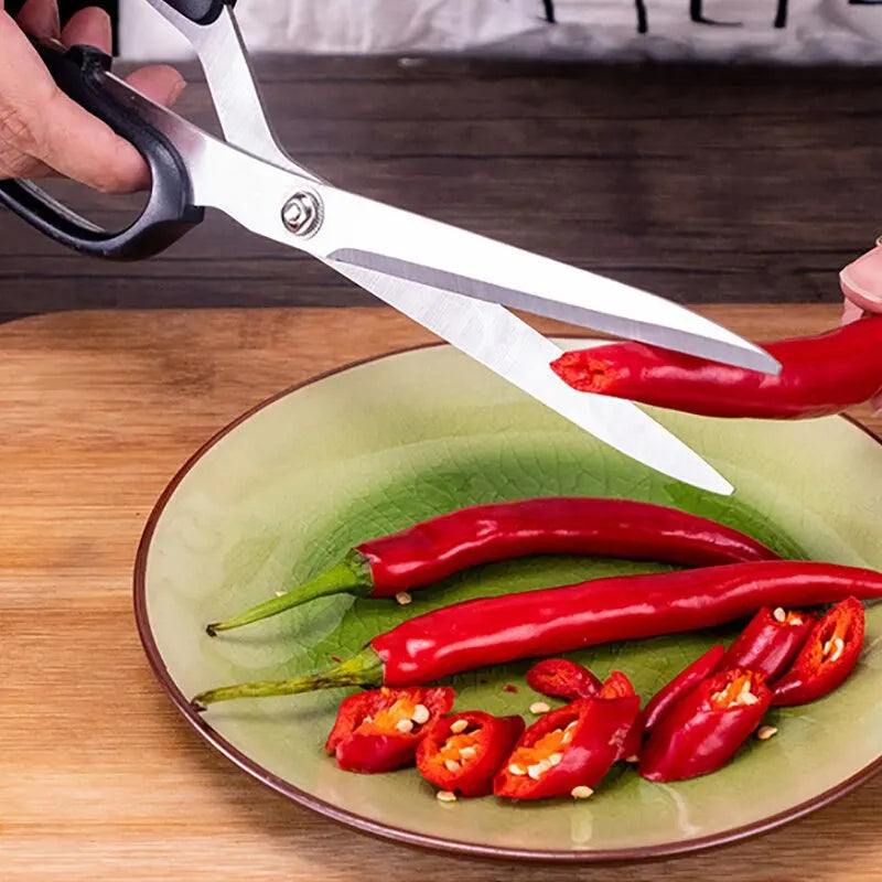 1pc Black Gray Stainless Steel Barbecue Scissors Steak Kitchen - My Trendova