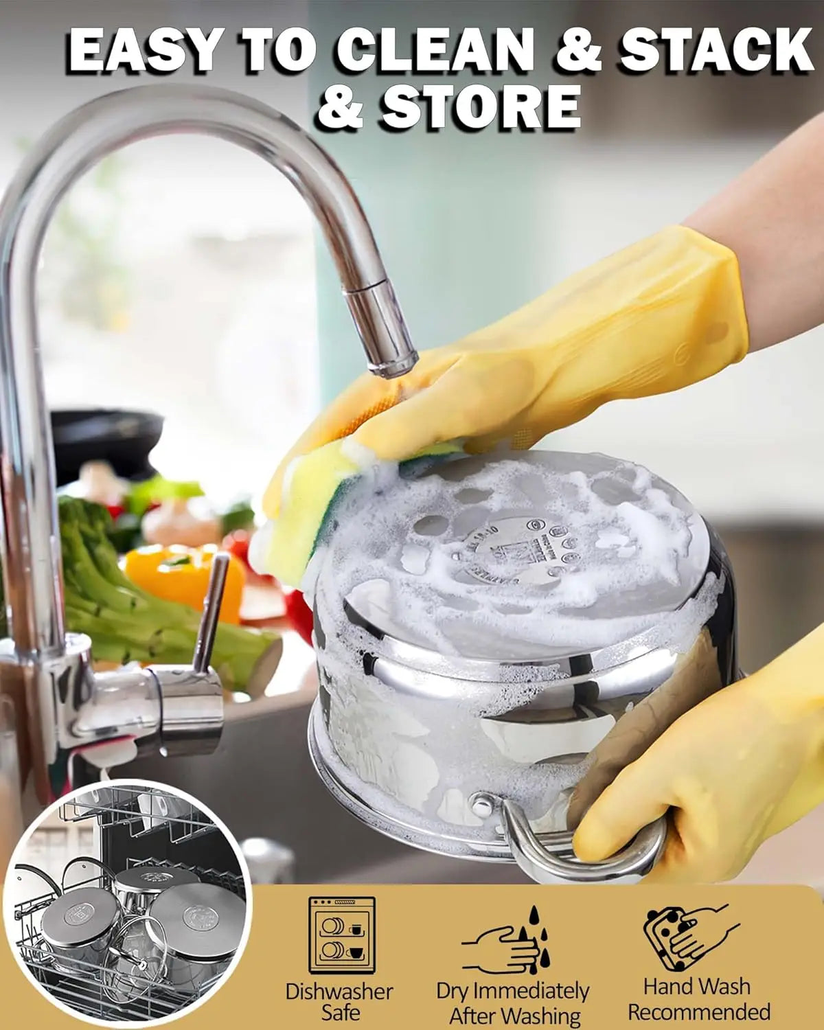 Cook N Home Kitchen Cookware Sets, 12-Piece Basic Stainless Steel Pots and Pans, Silver - My Trendova