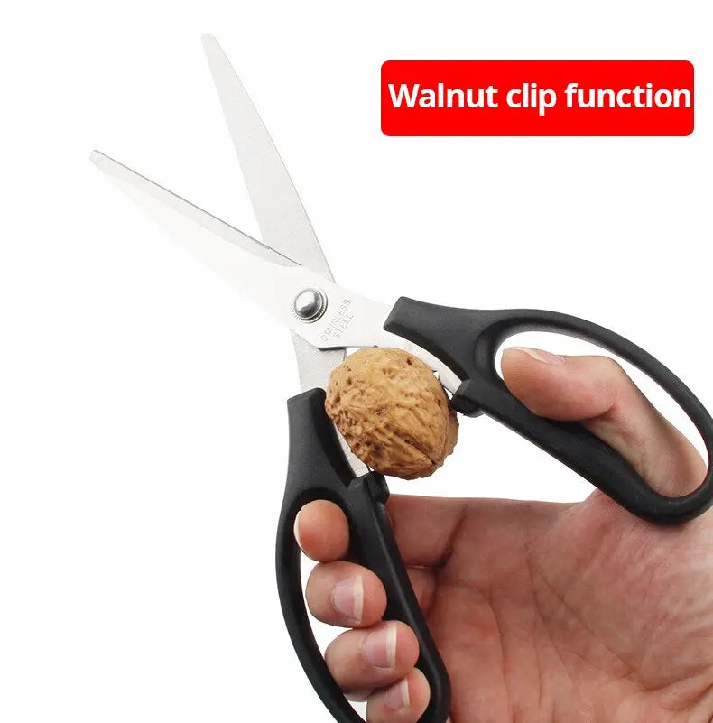 1pc Black Gray Stainless Steel Barbecue Scissors Steak Kitchen - My Trendova