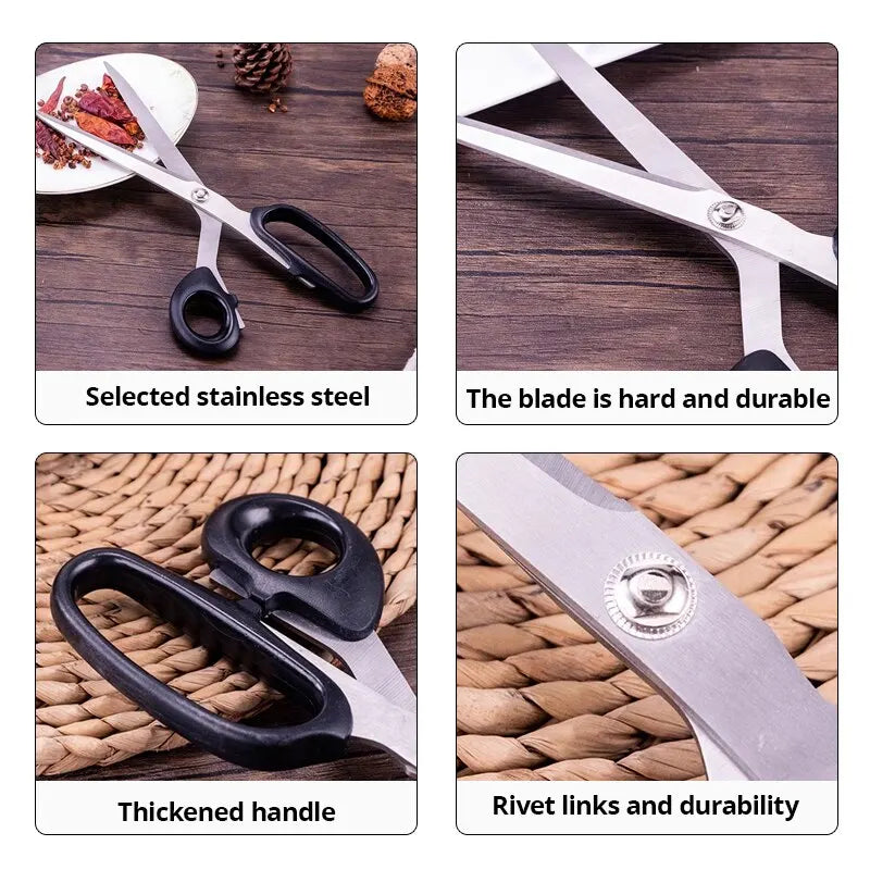1pc Black Gray Stainless Steel Barbecue Scissors Steak Kitchen - My Trendova