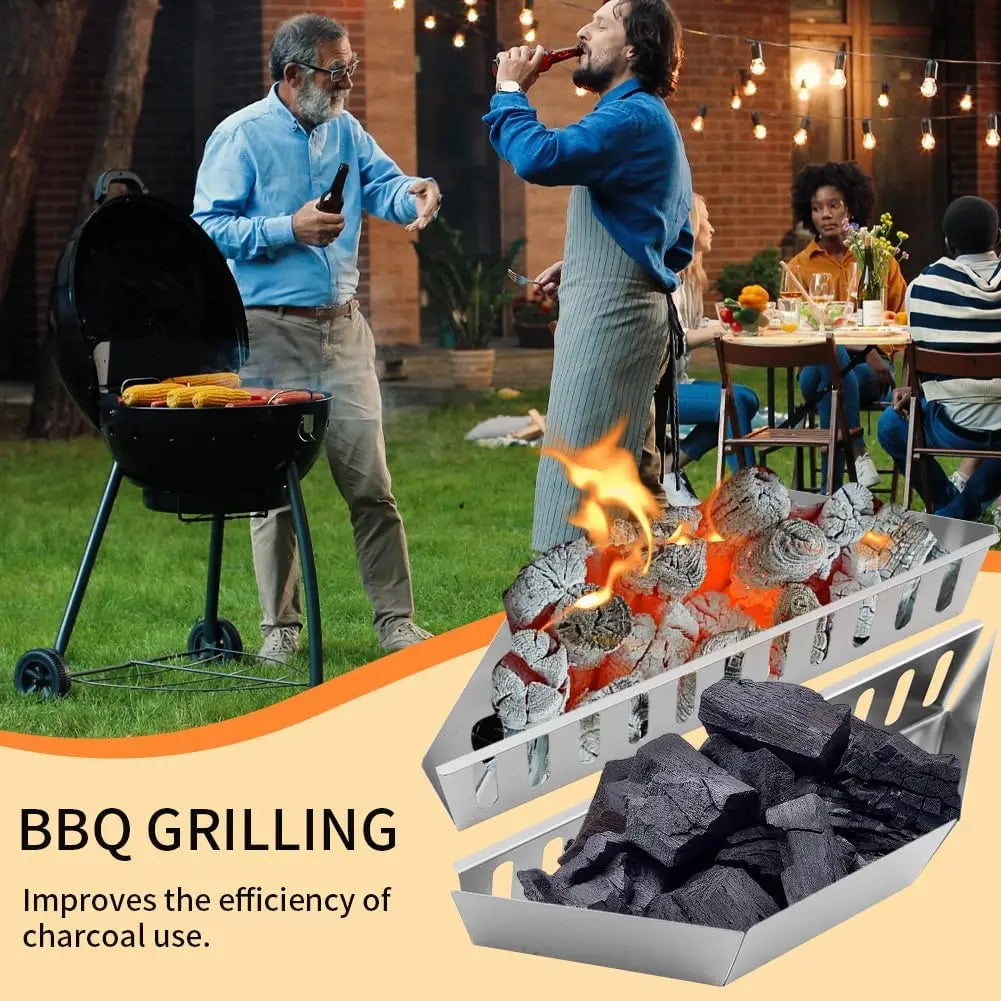 2Pcs Charcoal Basket BBQ Charcoal Grill Basket - My Trendova