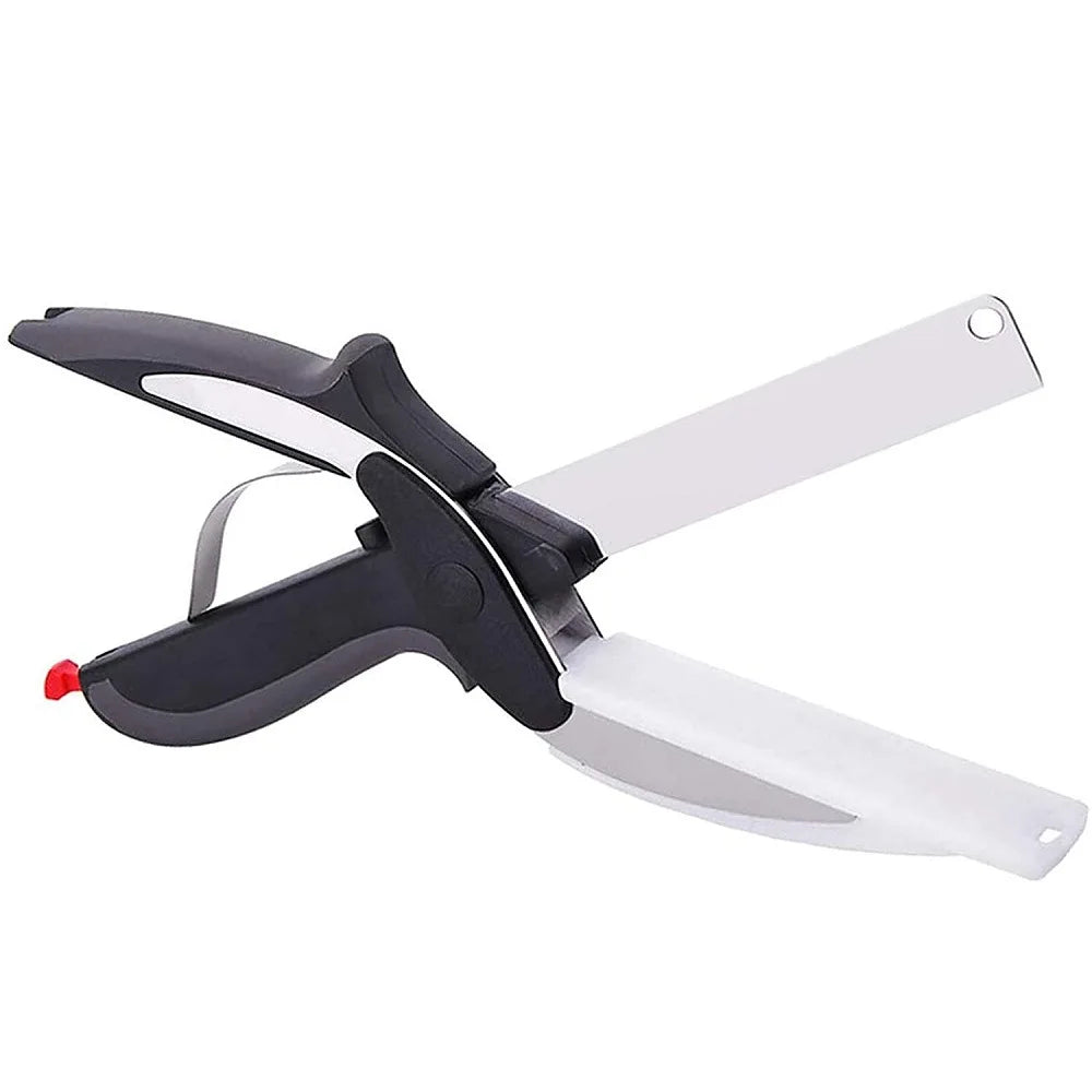 Dobeli Separable Stainless Steel Barbecue Steak Cutting Shear Household Vegetable Scissors 2 In 1 Multi Kitchen Tool Fruit Knife - My Trendova