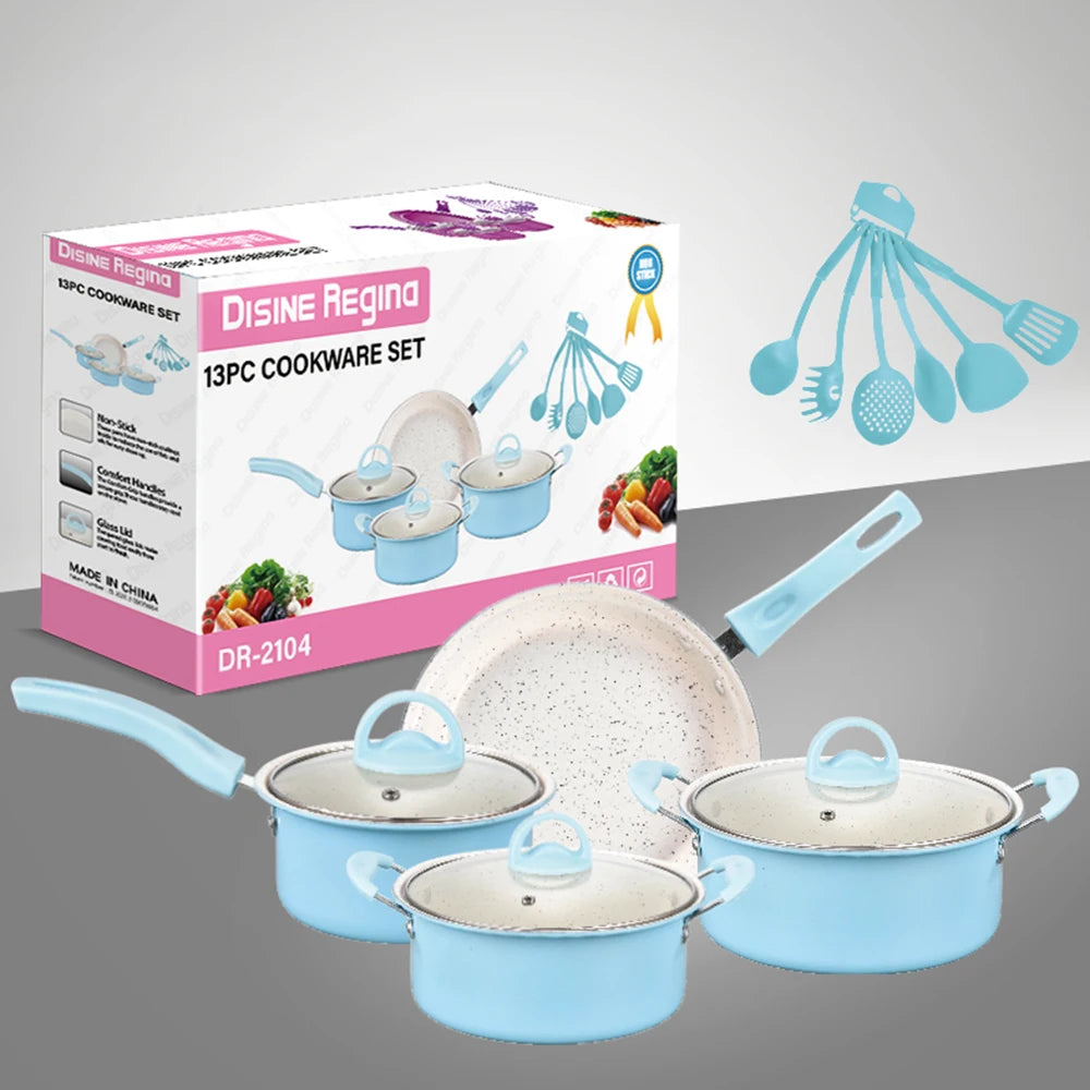 Non-Stick Pots And Pans Set 13-Piece Kitchen Utensil Set Kitchen Cookware - My Trendova