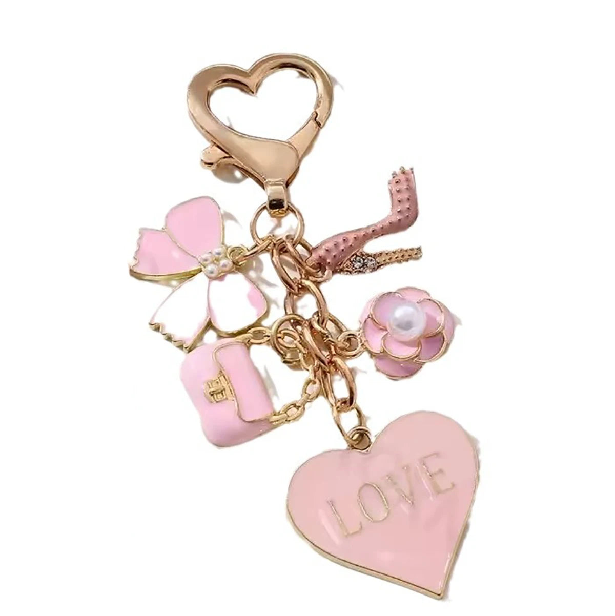 Pretty Pink Heart Keychain