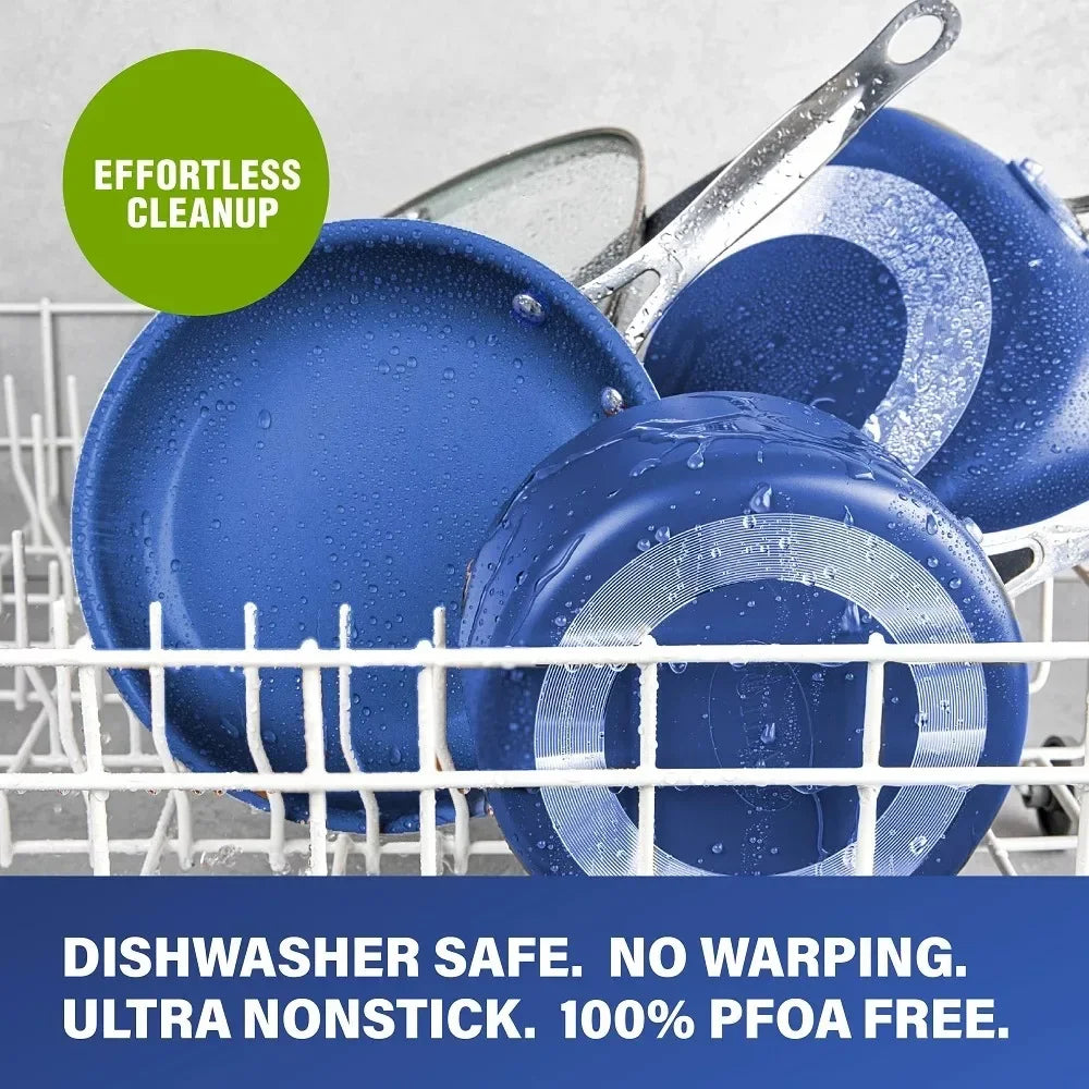 Pots and Pans Set 20 Piece Complete Cookware Bakeware Set Nonstick Dishwasher Oven Safe Black - My Trendova