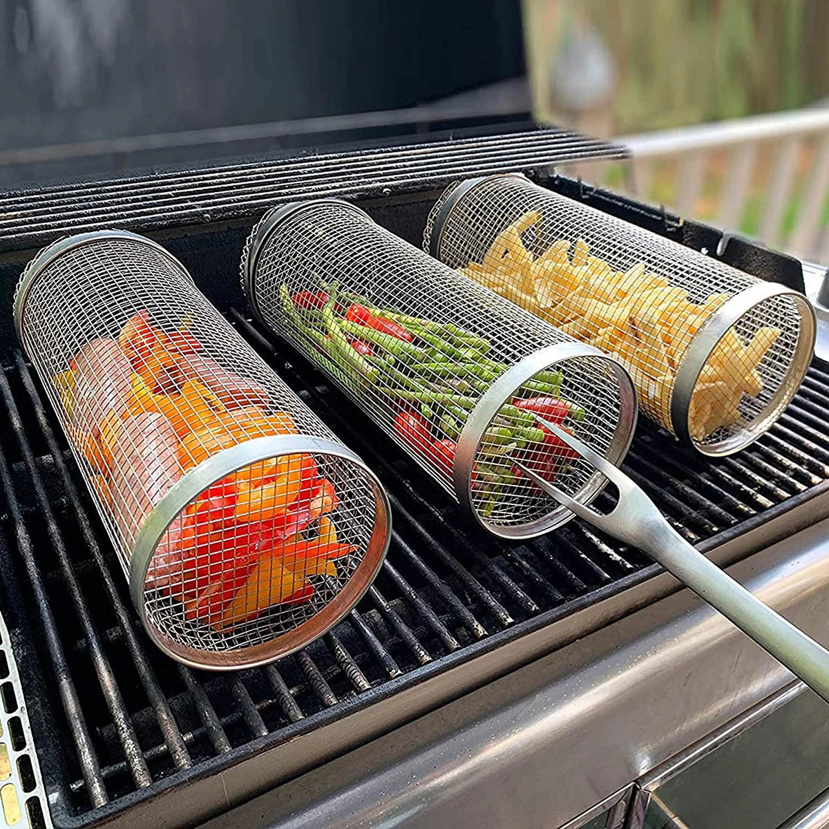 Barbecue Net Rotating Drum Cookware BBQ Grill Basket - My Trendova