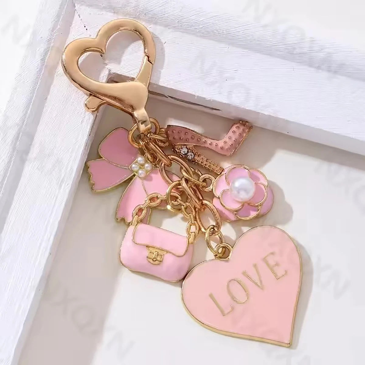 Pretty Pink Heart Keychain
