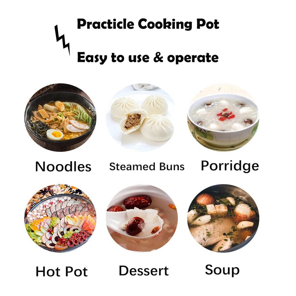 Mini Multifunction Electric Cooker Home Hot Pot 1-2 People Heating Pan Cooking Pot Machine Eu Plug Rice Cooker Appliances - My Trendova