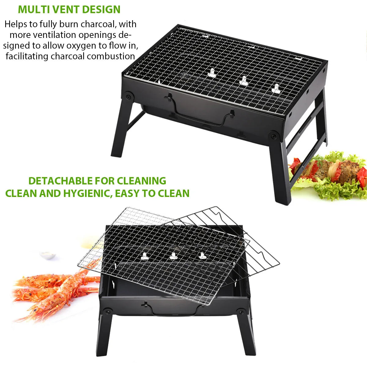 Portable BBQ Charcoal Grill Stainless Steel Small Mini BBQ - My Trendova
