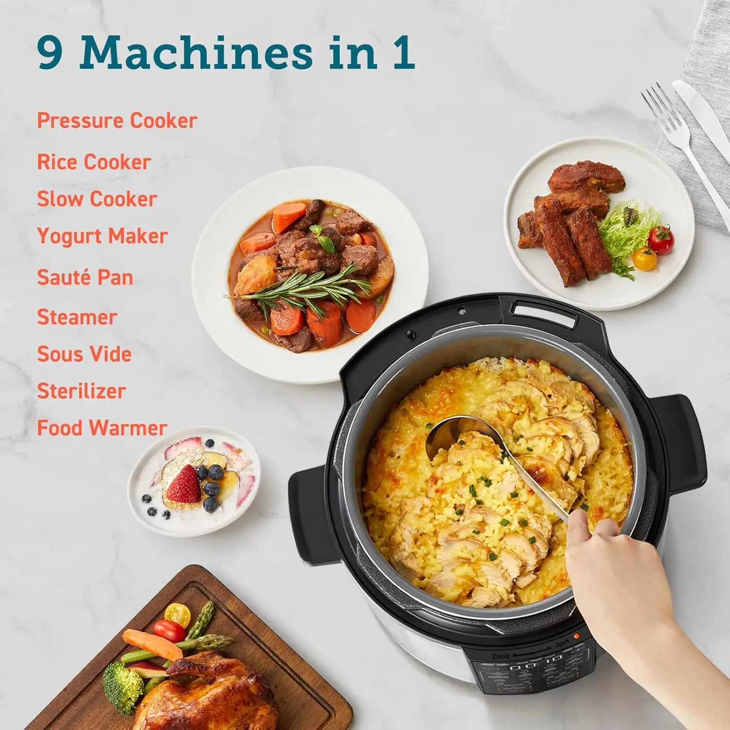 Pressure Cooker Electric 6 qt, 9-in-1 Instant Multi Kitchen Appliances - My Trendova