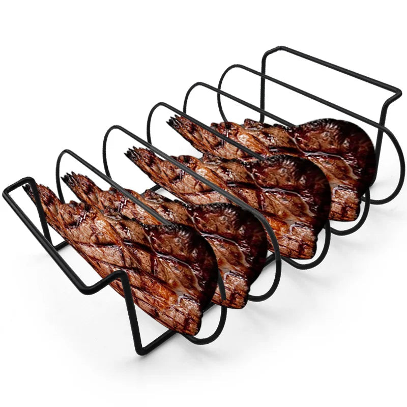 Non-Stick BBQ Rib Rack Stand Barbecue Steaks - My Trendova