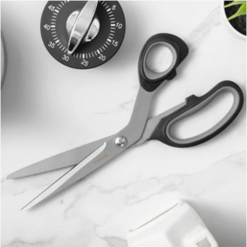 1pc Black Gray Stainless Steel Barbecue Scissors Steak Kitchen - My Trendova