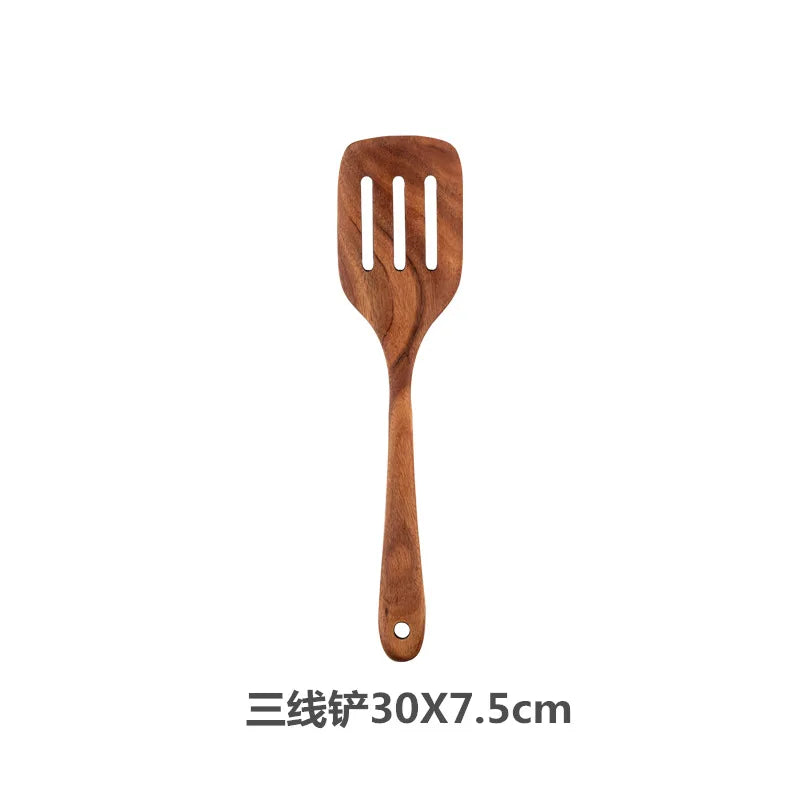 Teak Wooden Spatulas Kitchen Utensils Cooking - My Trendova