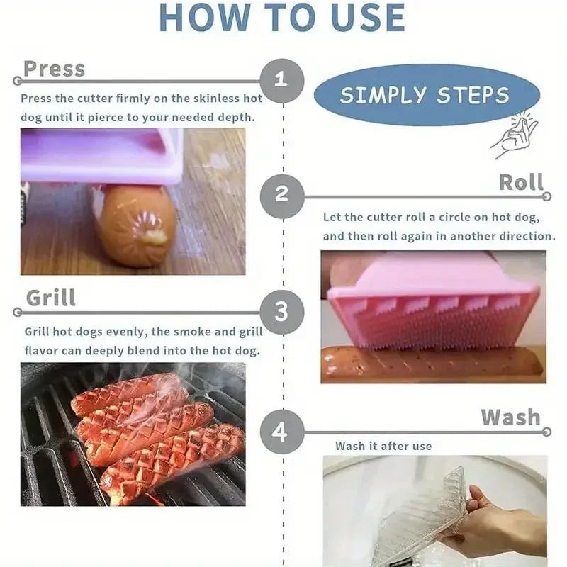 Hot Dog Slicing Hot Dogs Cutter Tools Barbecue Sausage - My Trendova