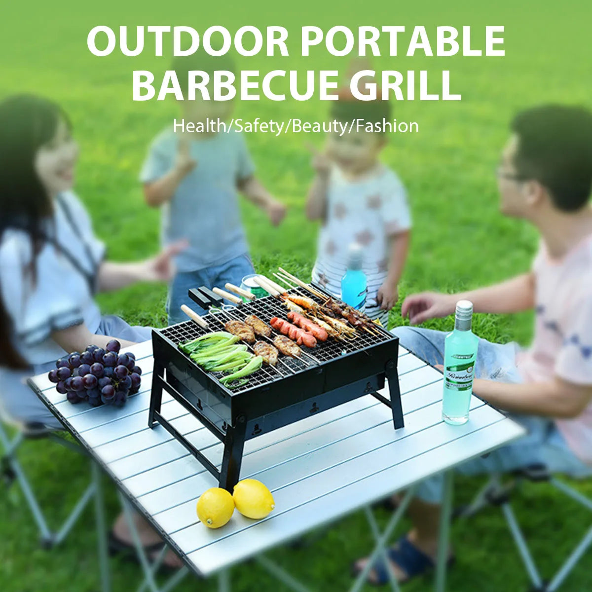 Portable BBQ Charcoal Grill Stainless Steel Small Mini BBQ - My Trendova