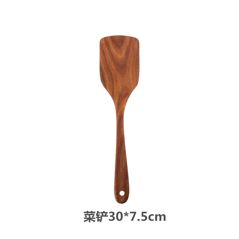 Teak Wooden Spatulas Kitchen Utensils Cooking - My Trendova