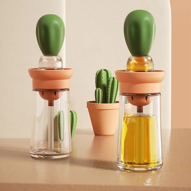 Portable Kitchen Oil Bottle Silicone Brush Control Quantitative With Barbecue Spray Bottle For BBQ Cooking Baking Oil Dispenser - My Trendova