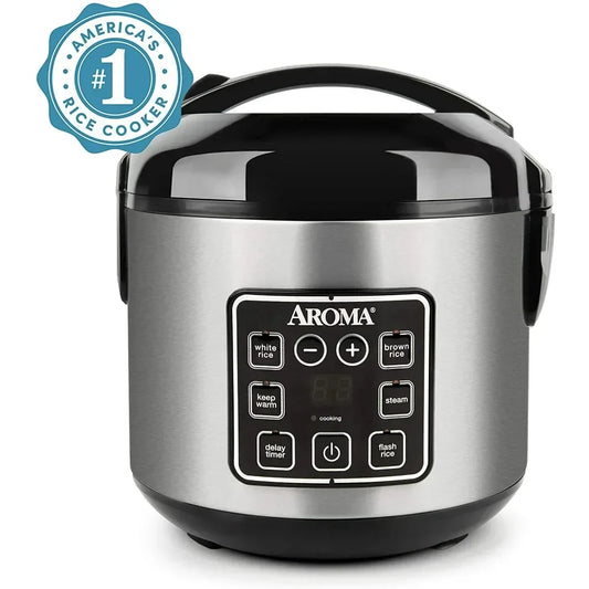 8-Cup (Cooked) Rice & Grain Cooker, Steamer, New Bonded Granite Coating ap - My Trendova