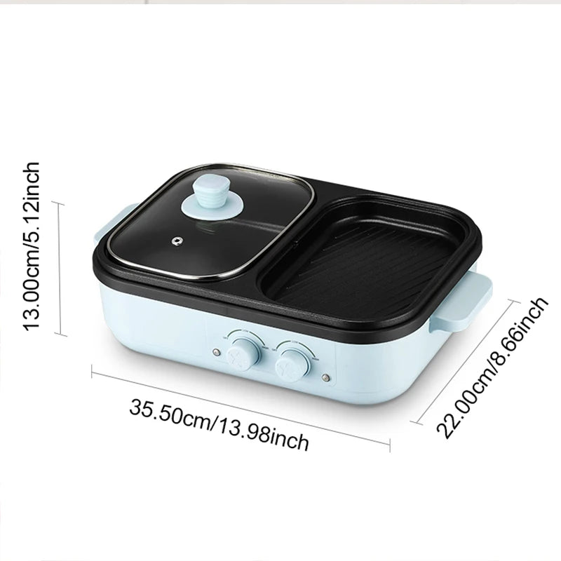 Multifunctional Electric cookers, 2 in 1 Electric Hot Pot BBQ Household Multi cooker machine, Non-Stick cooking pot 220V 110V - My Trendova