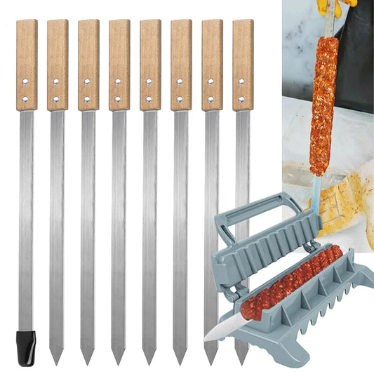 Kebab Mould Tools 8/9inch Flat Stainless Steel BBQ - My Trendova