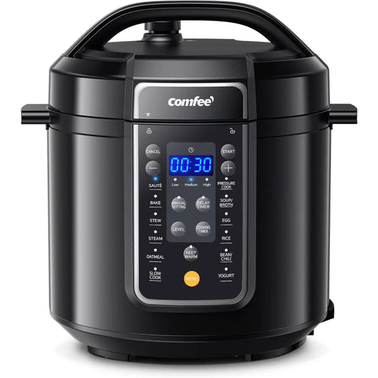 9-in-1 Electric Pressure Cooker, 14 Presets Instant Multi Cooker Non-Stick Slow Cooker Sauté Steamer 6 Quarts Black ap - My Trendova