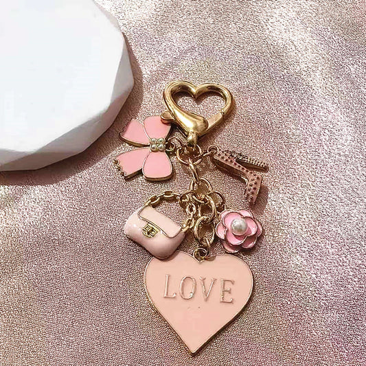 Pretty Pink Heart Keychain