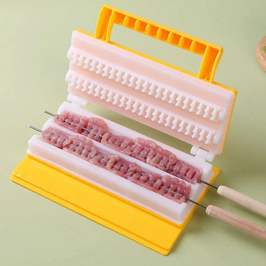 New Double Row BBQ Meat Skewer Machine - My Trendova