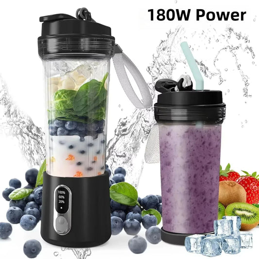New 180W Portable Juicer Dual-use Juice Cup USB 4000mAh Battery Blender - My Trendova