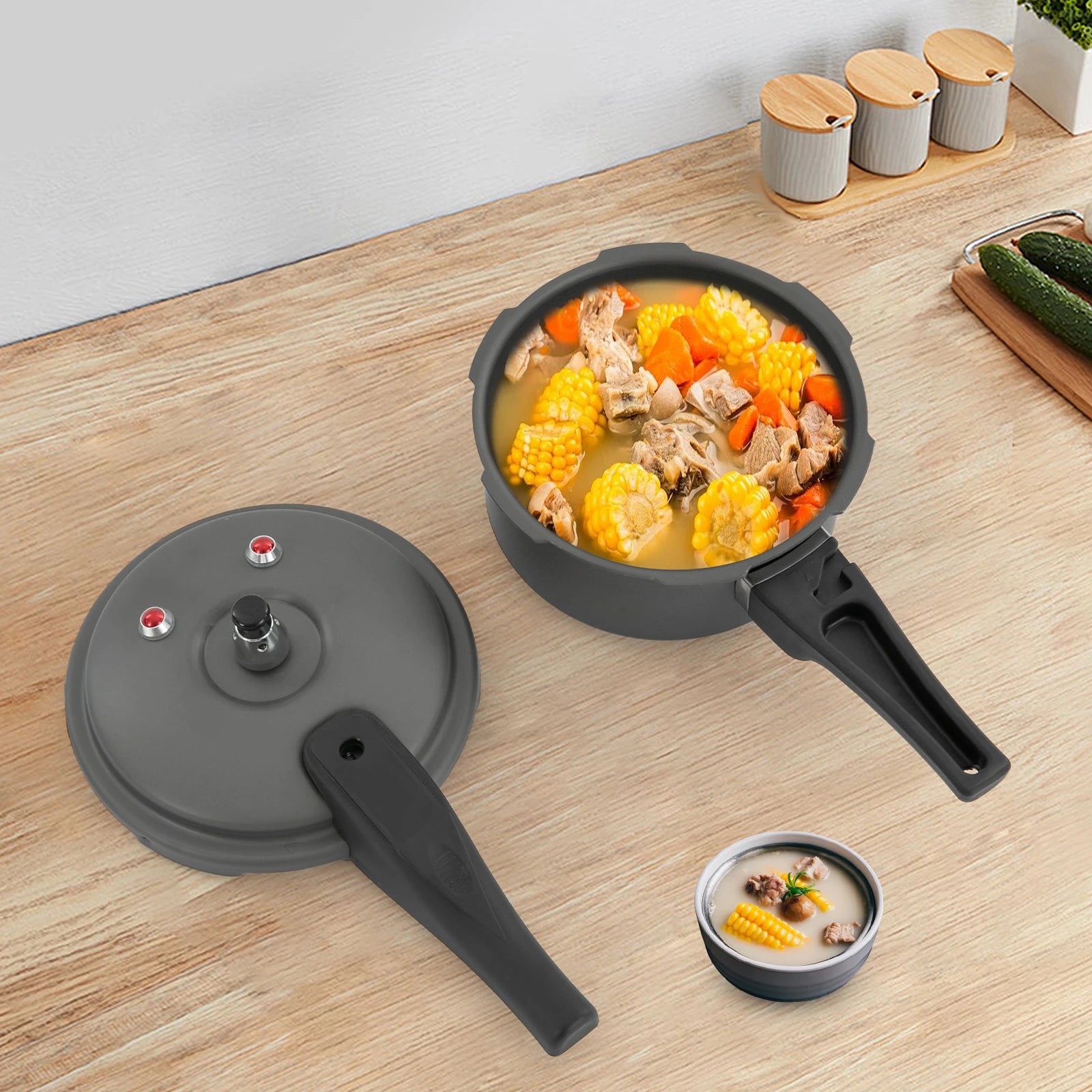 Aluminum Alloy Pressure Cooker, Mini Pressure Cooker, Pressure Cooker with Safety Anti-blocking Filter - My Trendova
