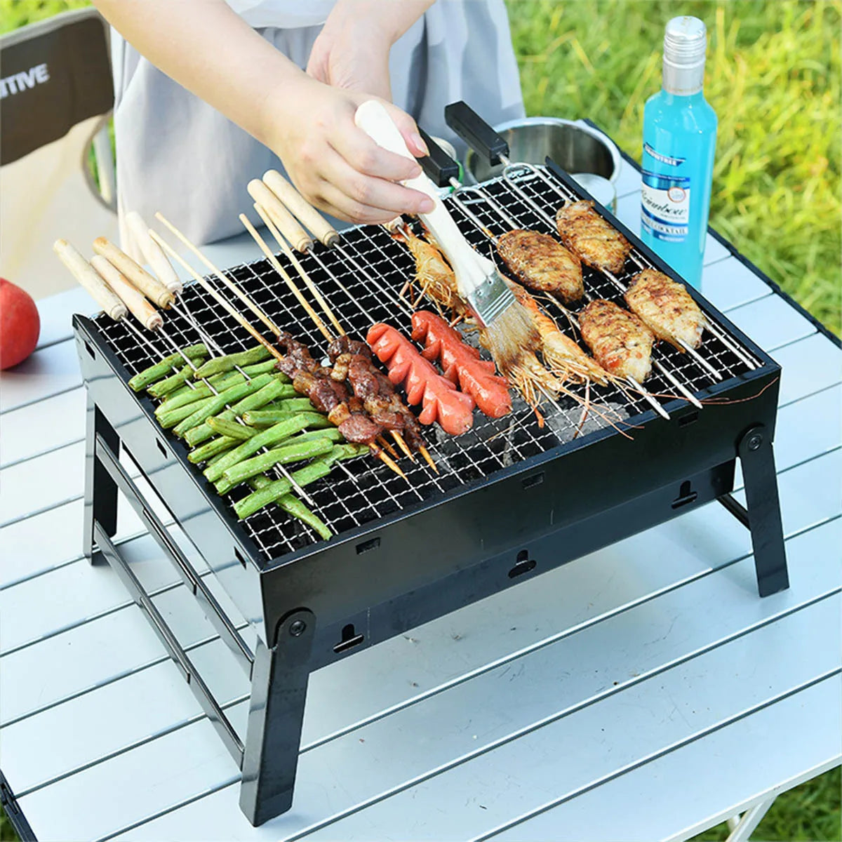 Portable BBQ Charcoal Grill Stainless Steel Small Mini BBQ - My Trendova