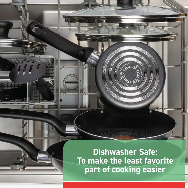 T-fal Easy Care, 20 Piece Non-Stick Pots and Pans Cookware Set, Grey - My Trendova