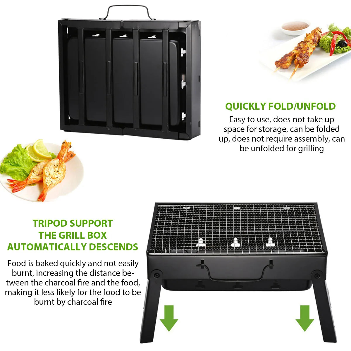Portable BBQ Charcoal Grill Stainless Steel Small Mini BBQ - My Trendova