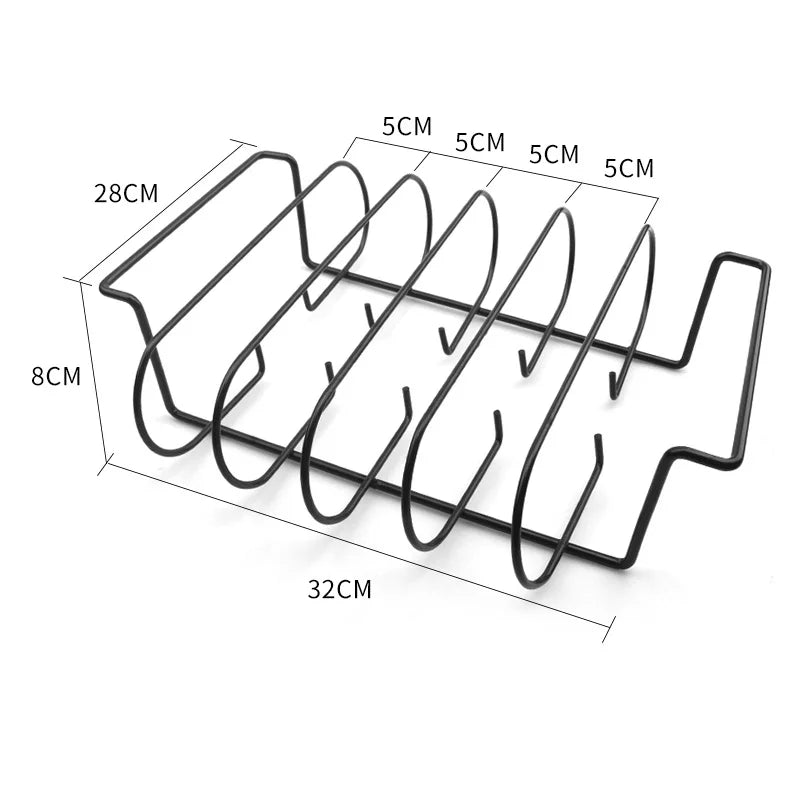 Non-Stick BBQ Rib Rack Stand Barbecue Steaks - My Trendova