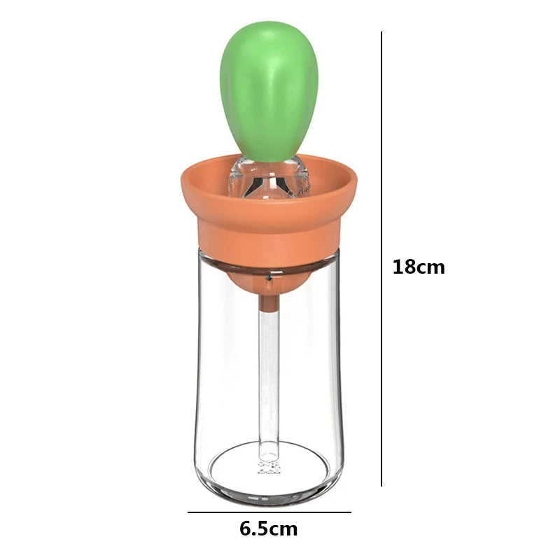 Portable Kitchen Oil Bottle Silicone Brush Control Quantitative With Barbecue Spray Bottle For BBQ Cooking Baking Oil Dispenser - My Trendova