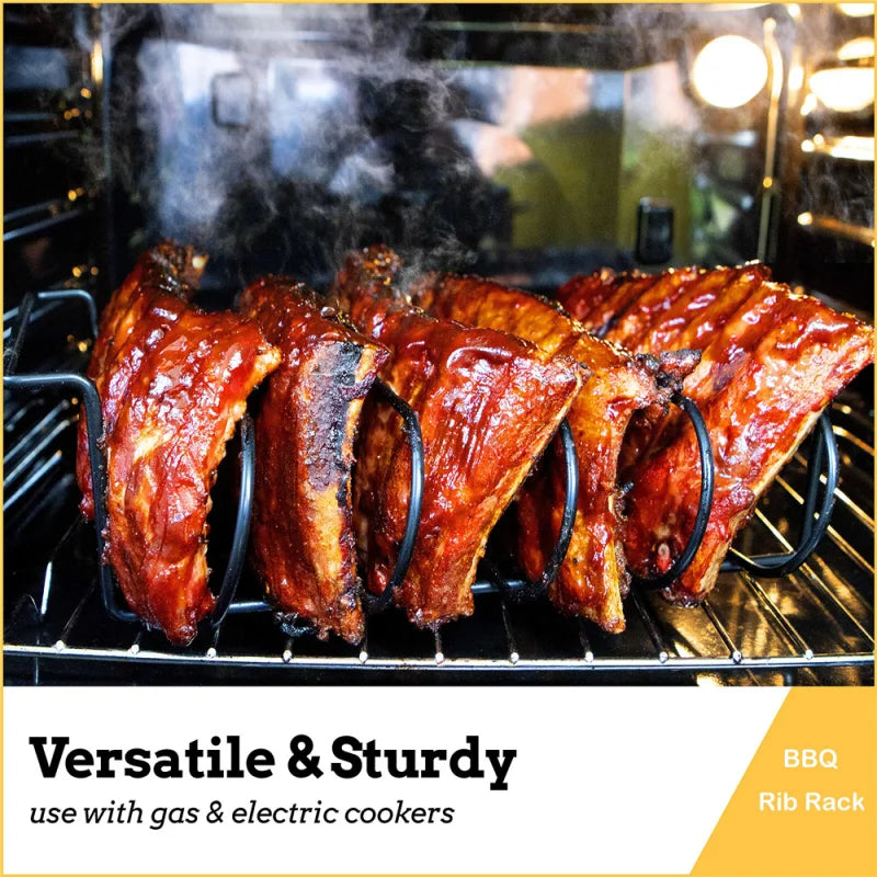 Non-Stick BBQ Rib Rack Stand Barbecue Steaks - My Trendova