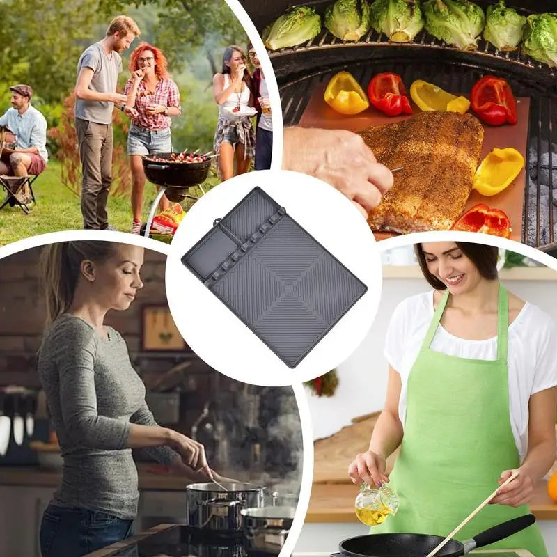 Silicone Griddle Tools Mat Heat-Resistant BBQ Mat - My Trendova