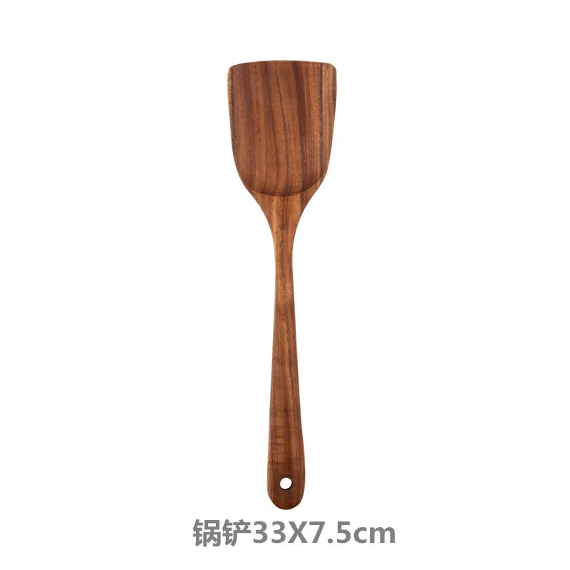 Teak Wooden Spatulas Kitchen Utensils Cooking - My Trendova