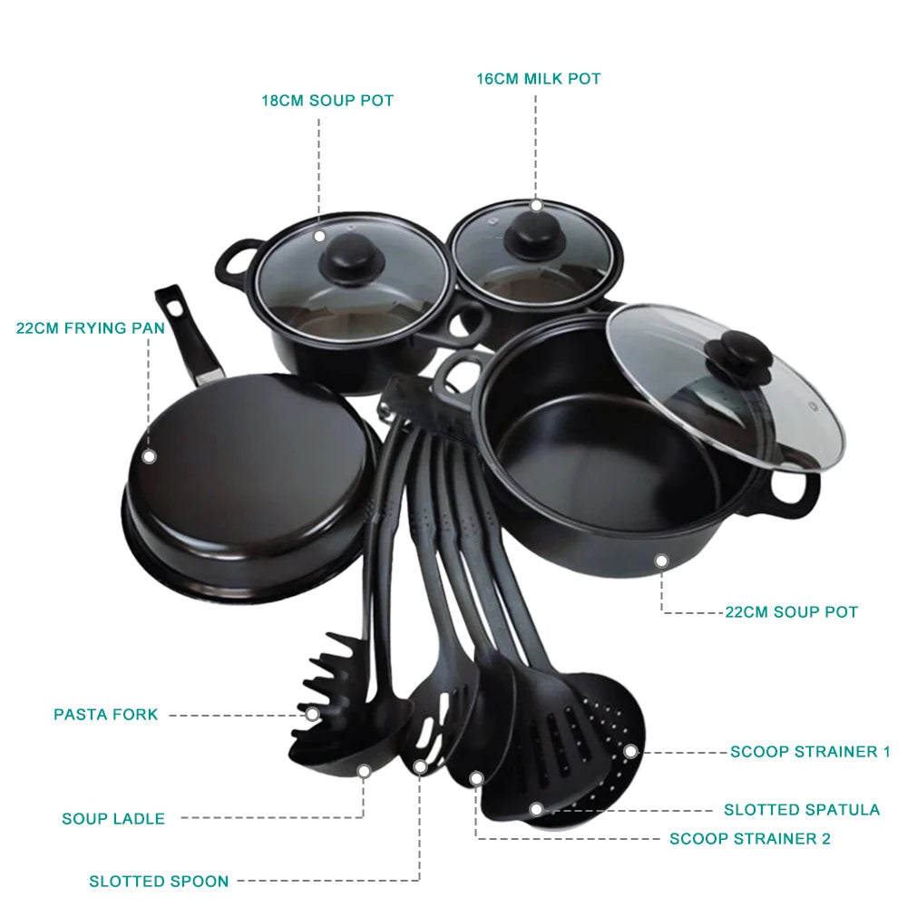 Non-Stick Pots And Pans Set 13-Piece Kitchen Utensil Set Kitchen Cookware - My Trendova