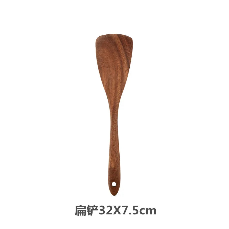 Teak Wooden Spatulas Kitchen Utensils Cooking - My Trendova